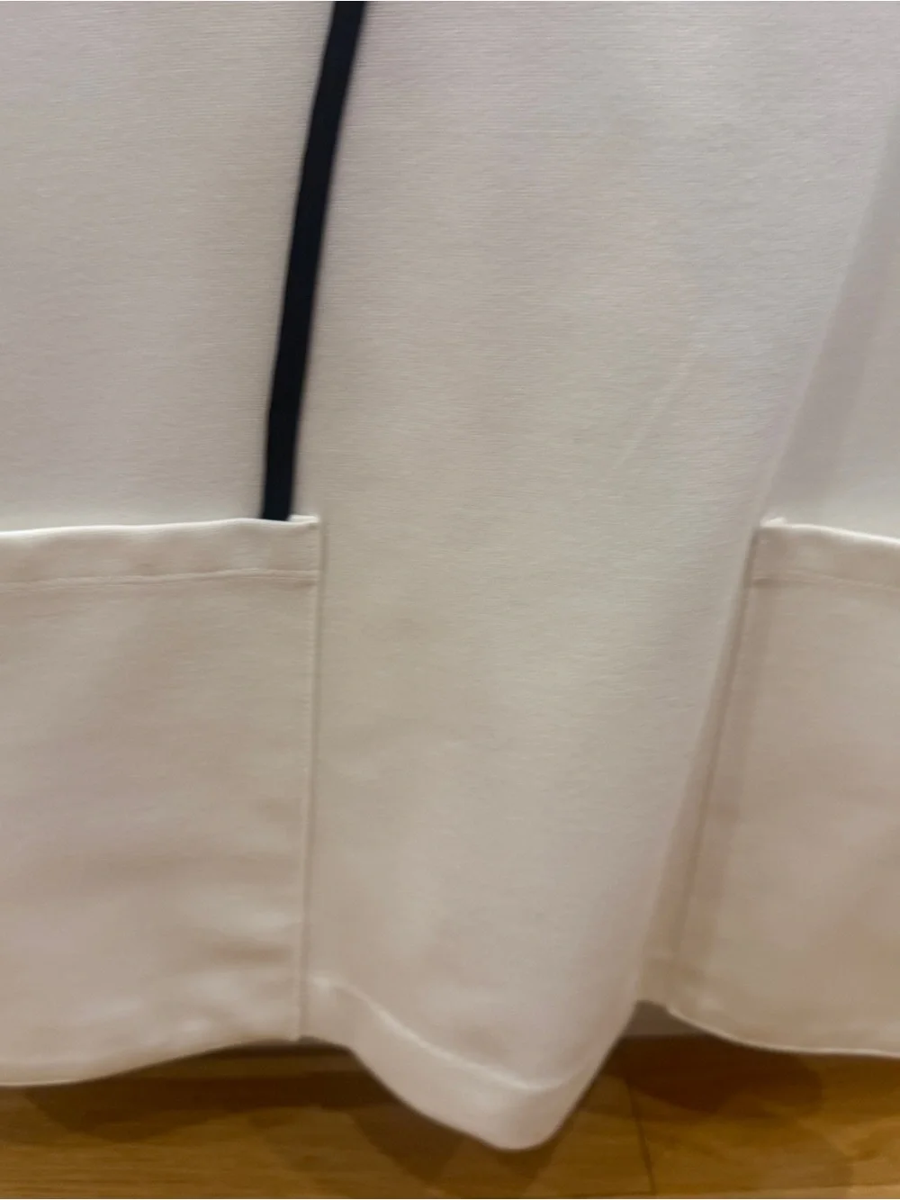 Zara White Short-Sleeve Dress Top with Black Flower Appliqué